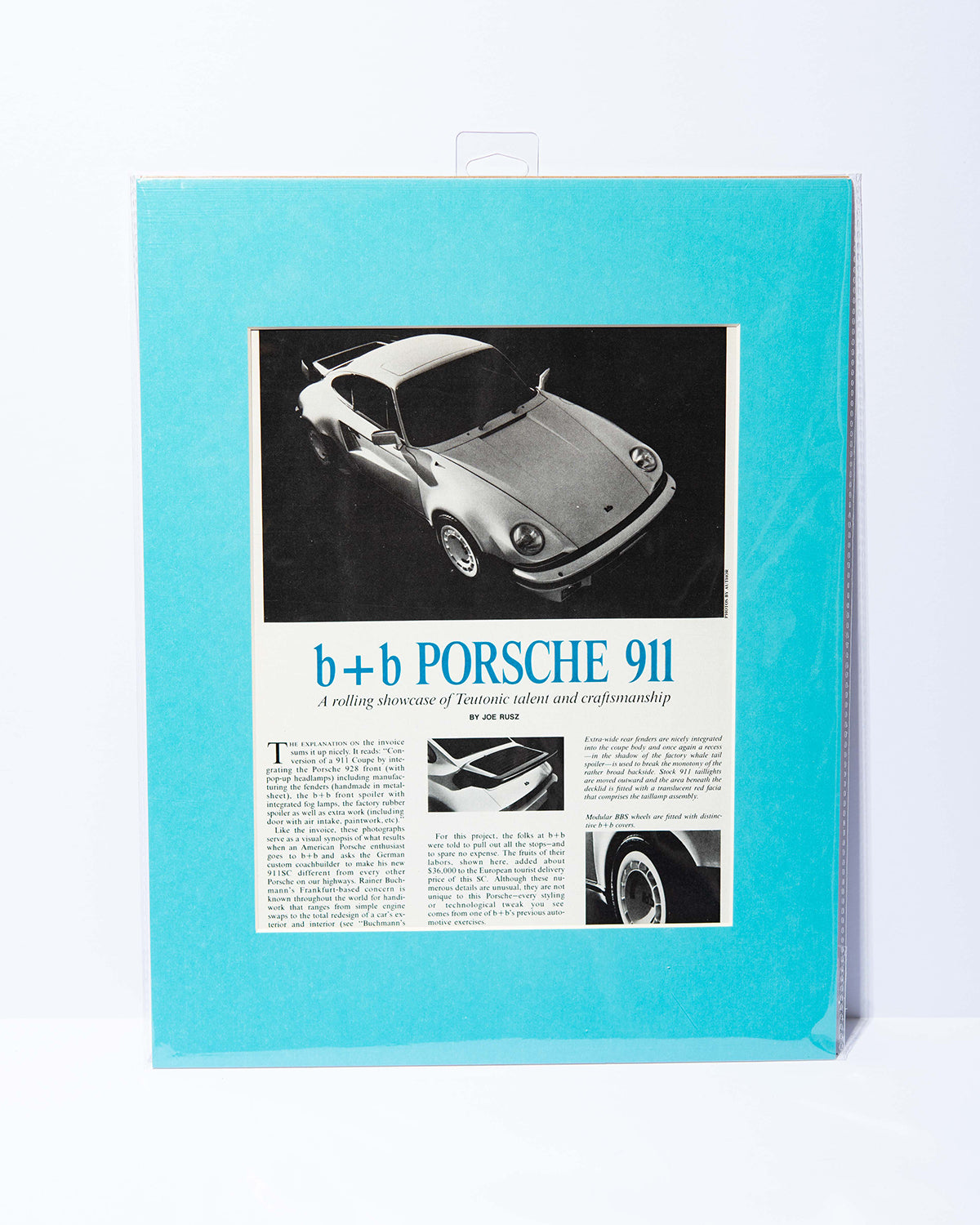 b+b (bb auto) Porsche 911 vintage magazine article image