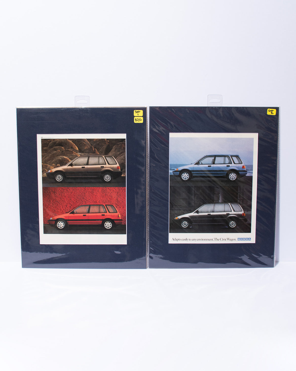 Honda Civic Wagon original vintage mated advertisement - 2 pages