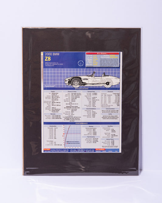 BMW Z8 mated original vintage magazine Road & Track road test results