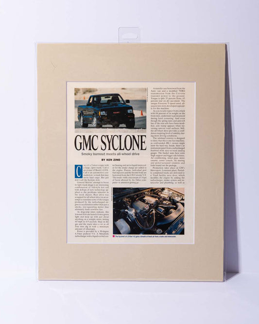 GMC Syclone original vintage mated Road & Track article