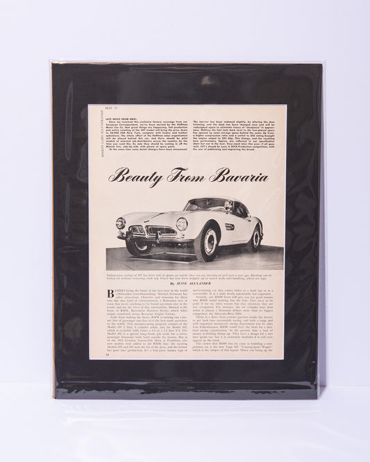 "Beauty From Bavaria" BMW 507 original vintage mated article image