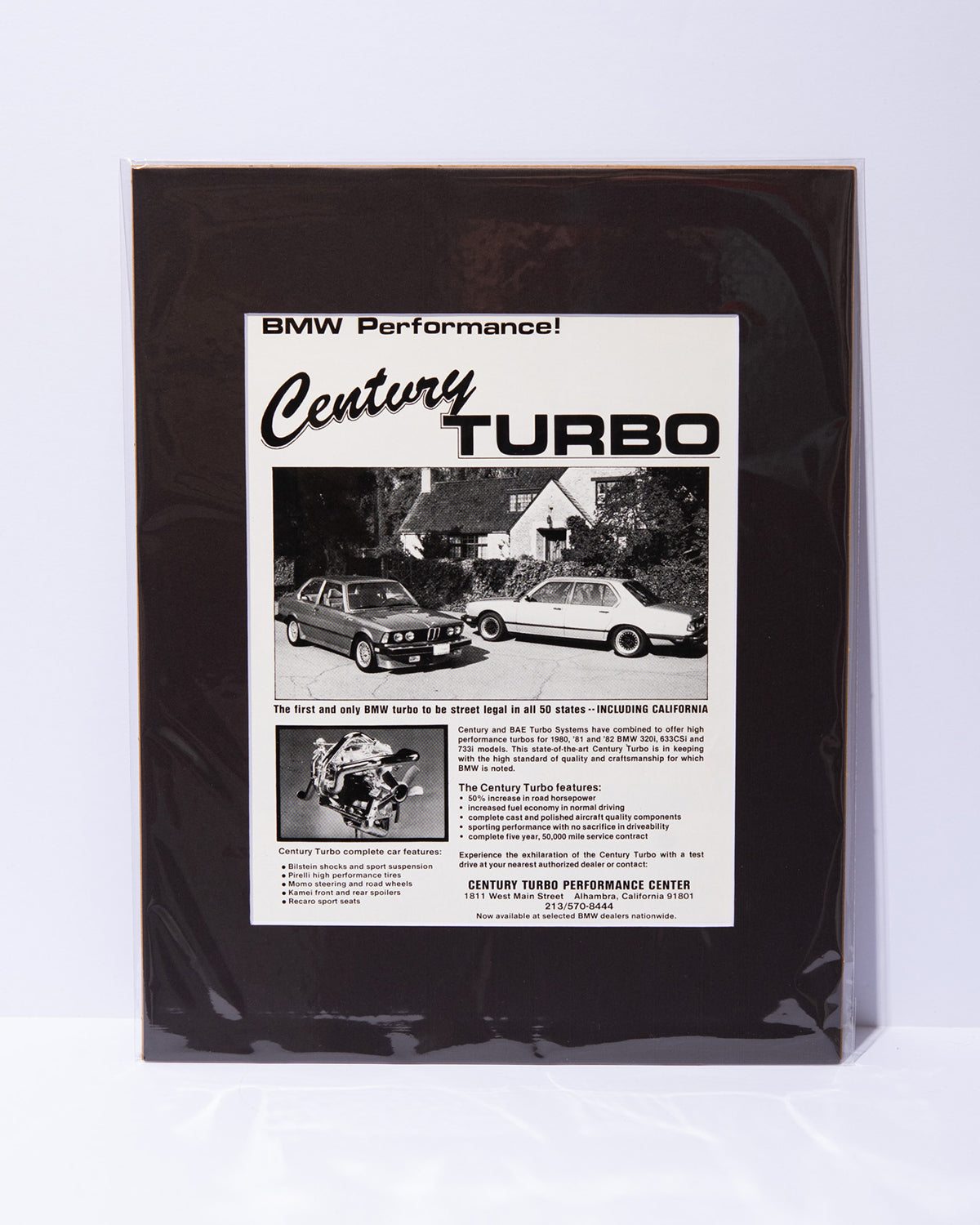 Century Turbo Performance - original vintage mated advertisement- BMW E21, E24, E23