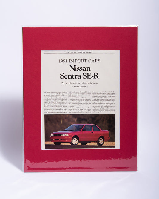 B13 Nissan Sentra SE-R orginal mated magazine article page