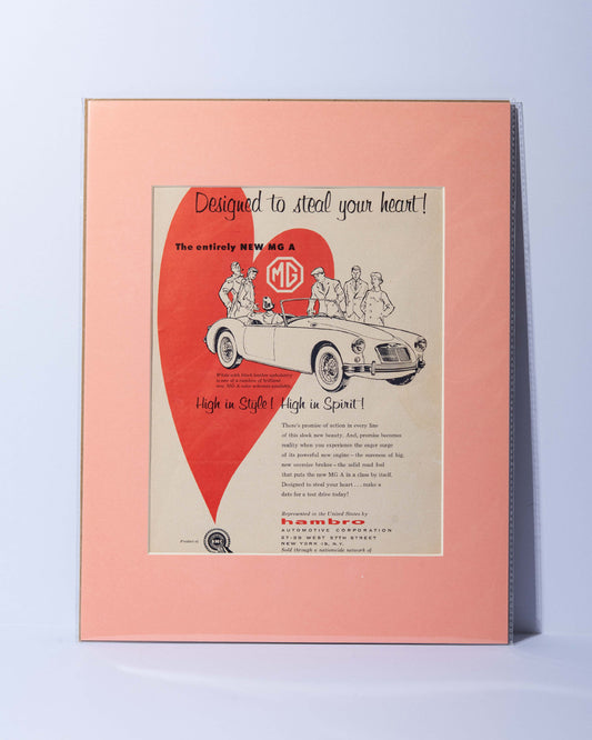 MG A "Designed to steal your heart!" original vintage ad
