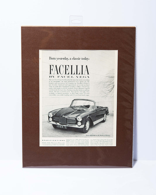Facel Vega Facellia "Born yesterday, a classic today" vintage ad