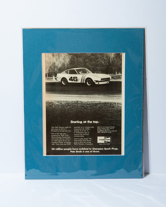 BRE Datsun 240Z SCCA Champion original vintage mated advertisement