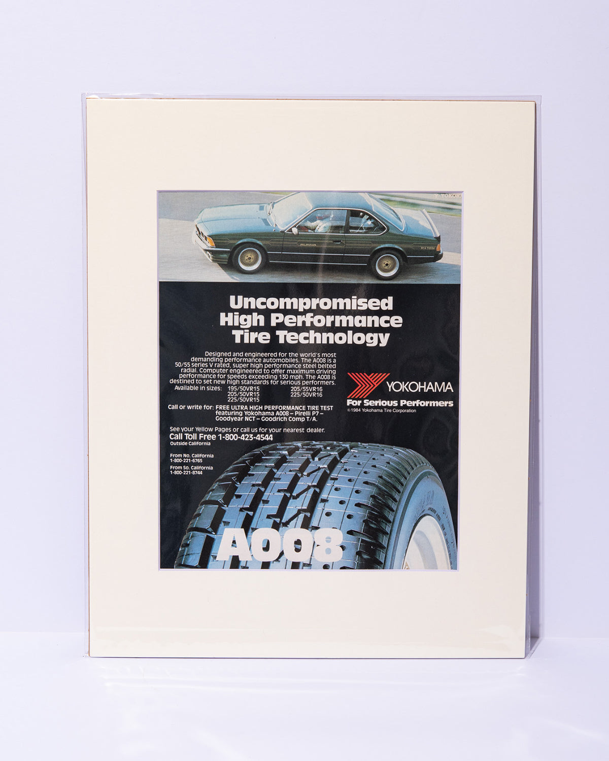 E24 Alpina - BMW B7S Turbo Yokohama tire A008 original vintage mated magazine ad