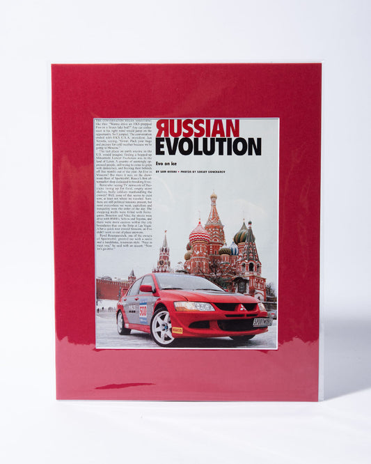 HKS Mitsubishi Lancer Evo VII "Russian Revolution" original vintage article page
