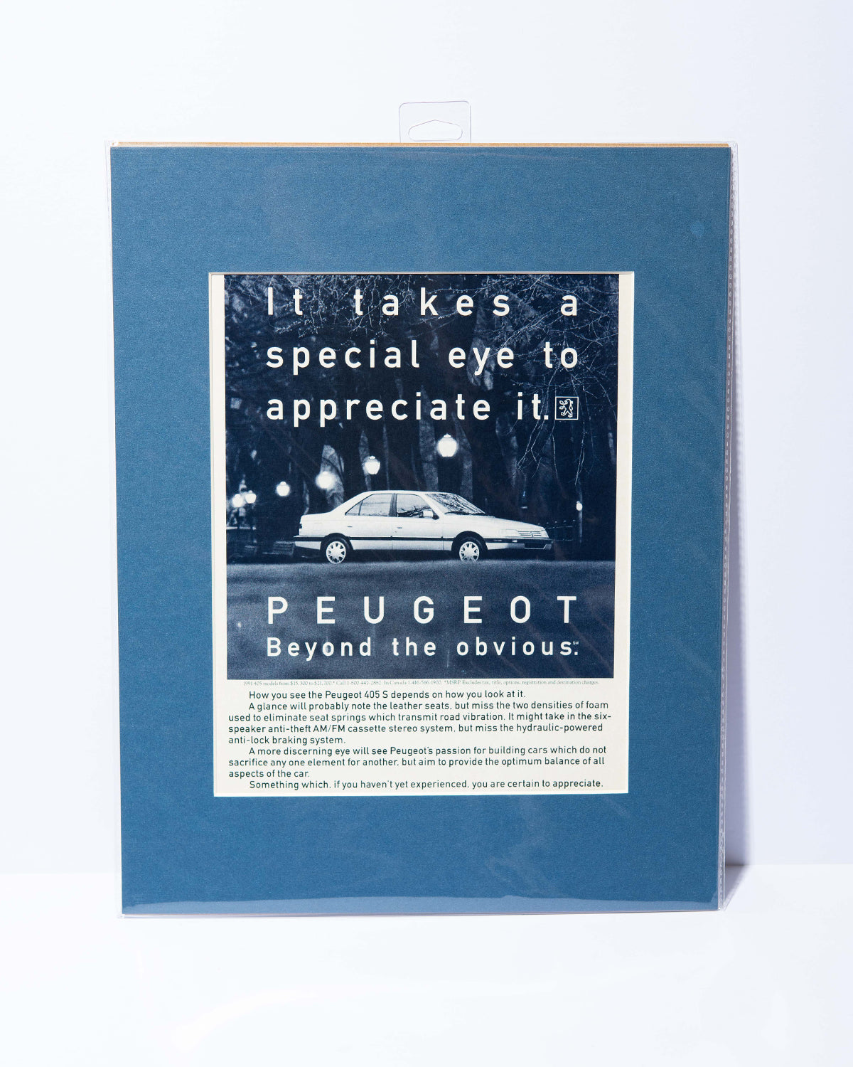 Peugeot 405 S "It takes a special eye..." original mated vintage ad