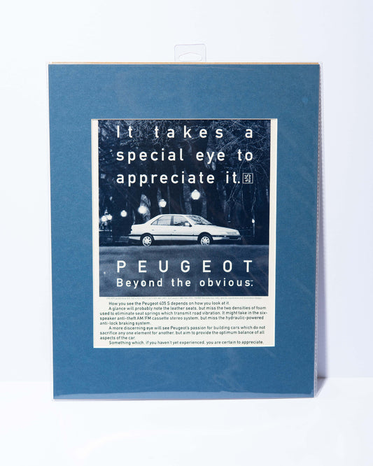 Peugeot 405 S "It takes a special eye..." original mated vintage ad