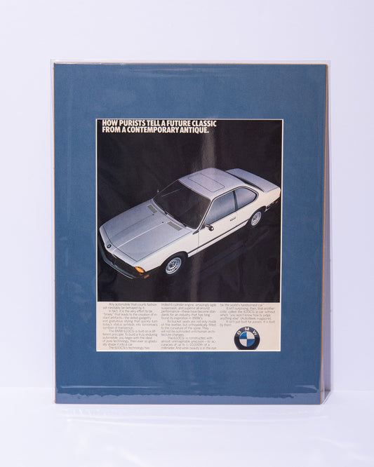 BMW 633CSi E24 "How purists tell..." original vintage mated magazine ad
