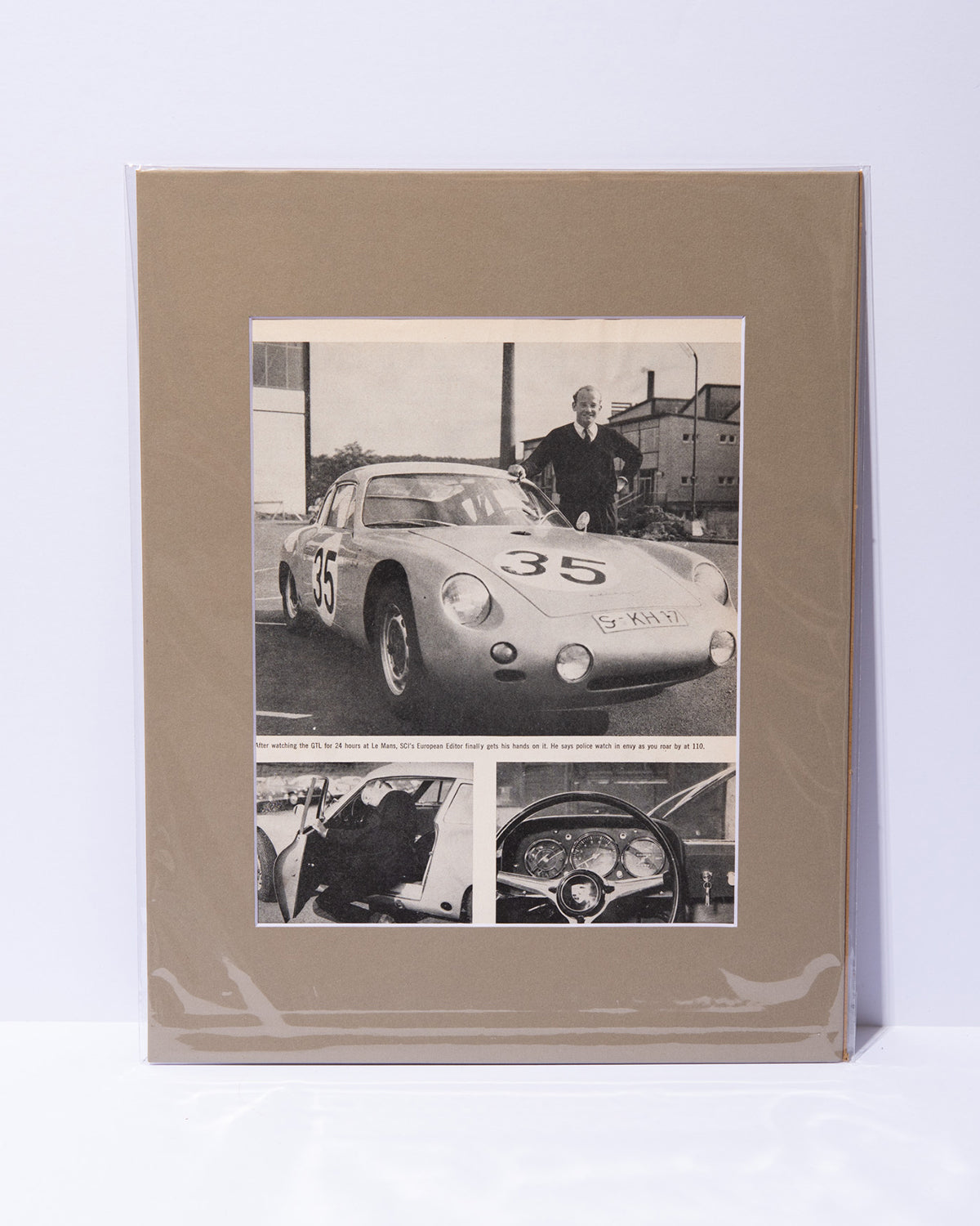 Porsche 356 GTL original vintage mated magazine article images