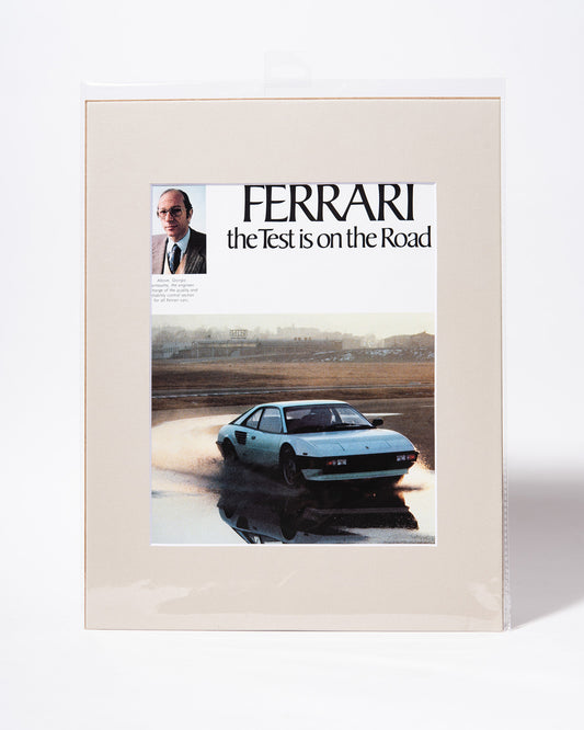 Ferrari Mondial "the test is on the road" original vintage mated article image