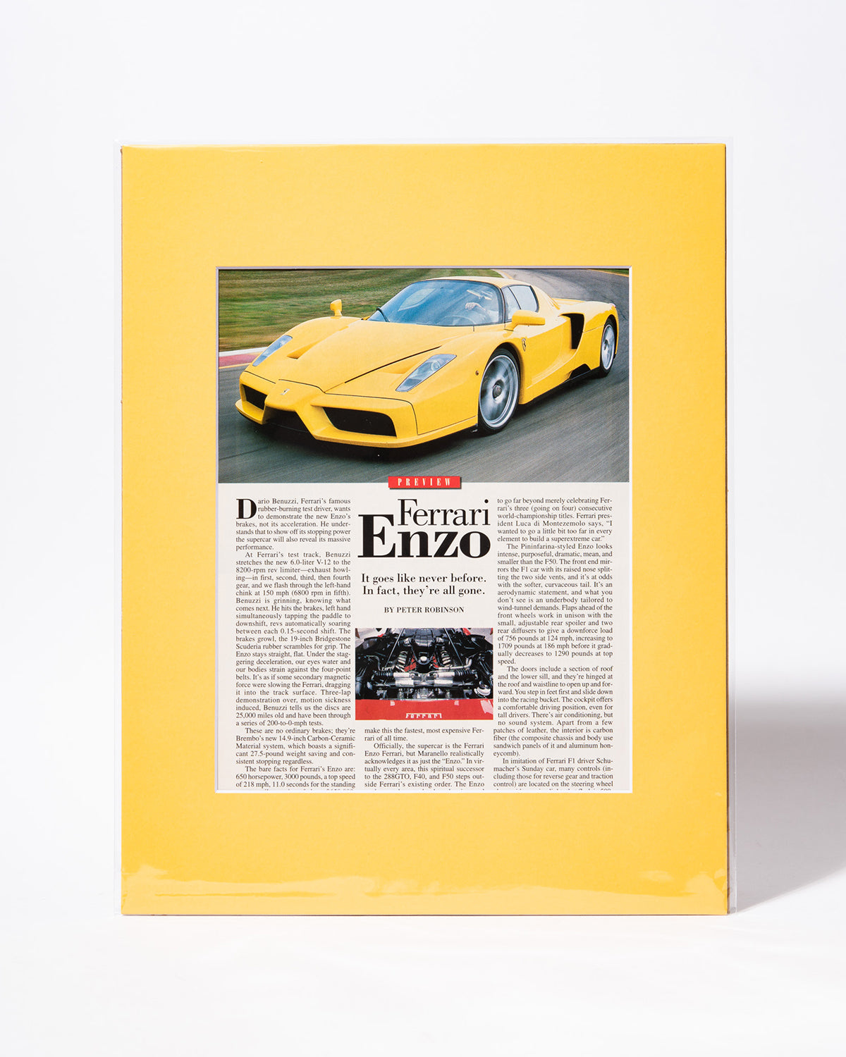 Ferrari Enzo - original vintage mated magazine article