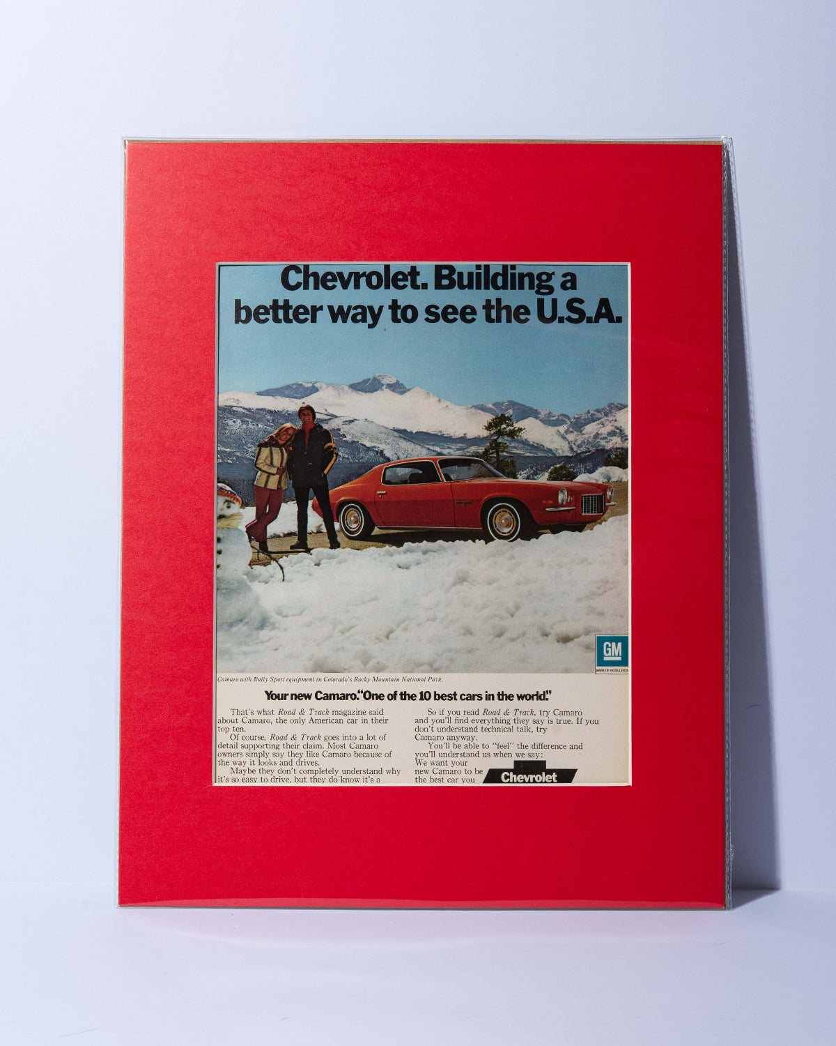 1972 Chevrolet Camaro Rally Sport vintage mated ad