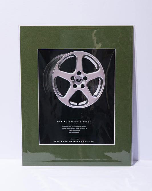 RUF Automobile Wheels original vintage mated advertisement