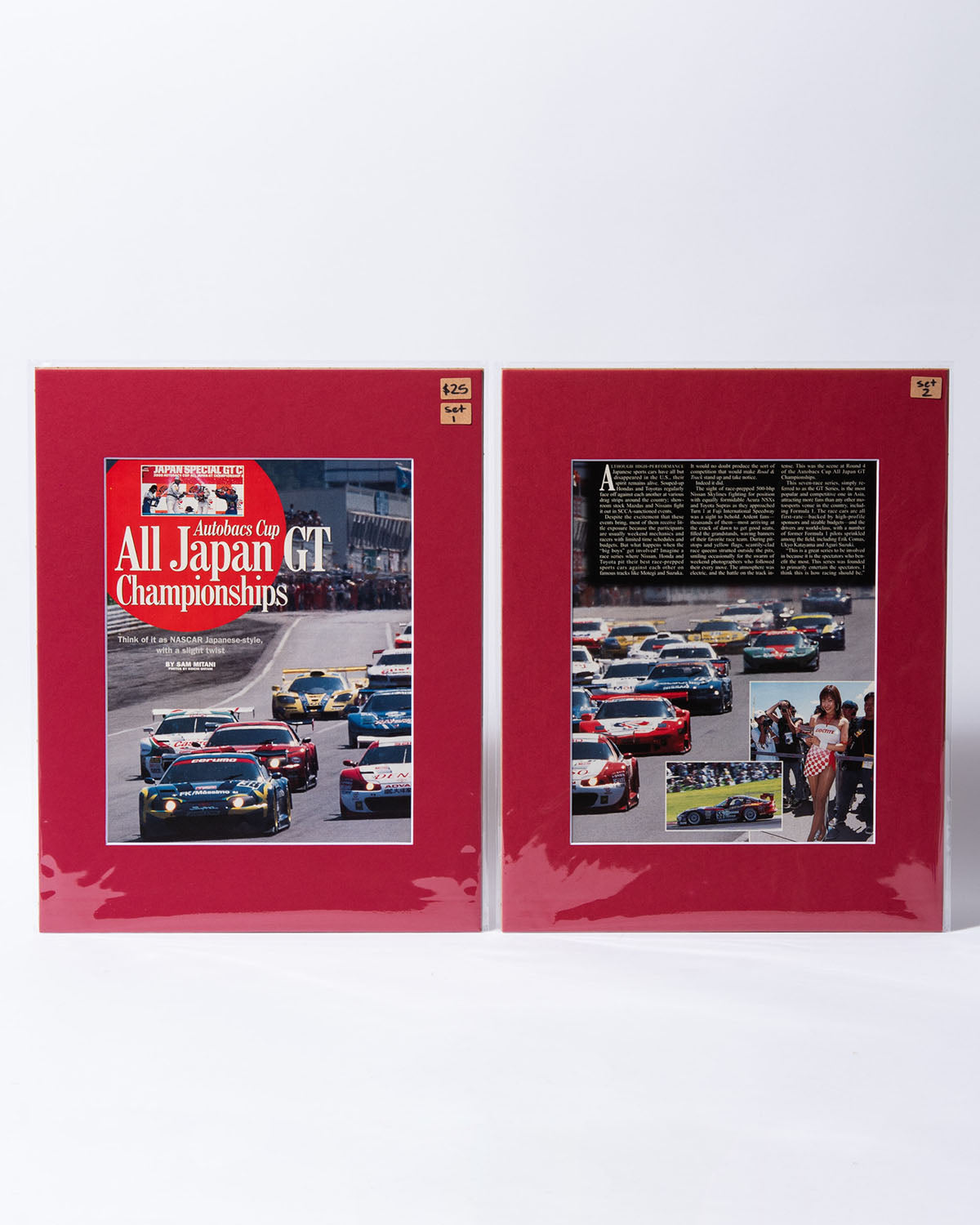 Autobacs Cup All Japan GT Championships original vintage mated Road & Track article pages