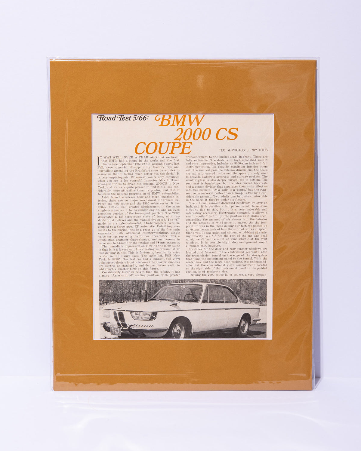 BMW 2000 CS Coupe original vintage mated road test