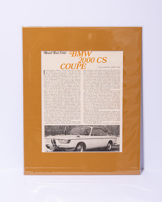 BMW 2000 CS Coupe original vintage mated road test
