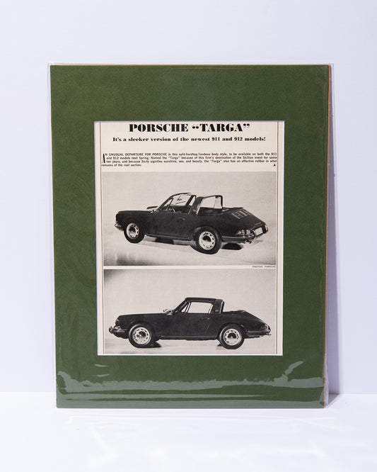 Porsche "Targa" 911 and 912 - original vintage mated article images