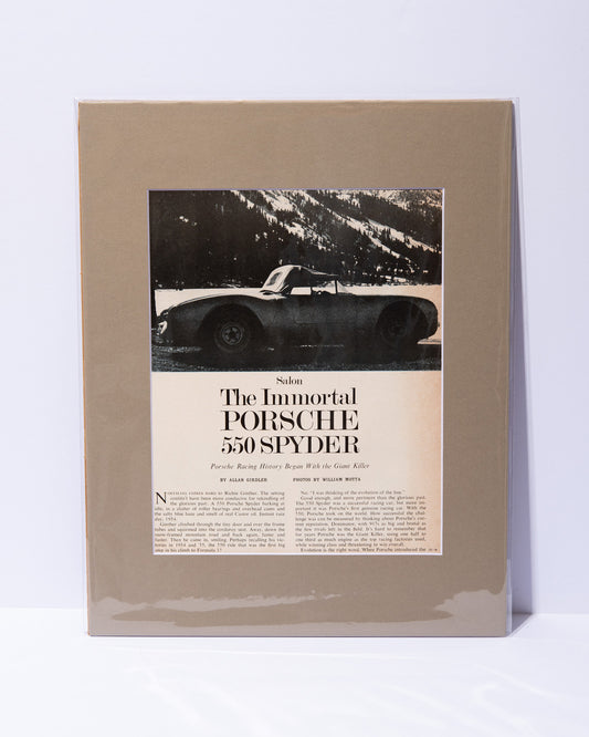 The Immortal Porsche 550 Spyder original vintage mated article image