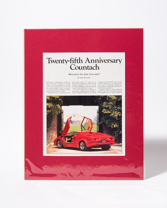 25th Anniversary Lamborghini Countach original vintage mated article