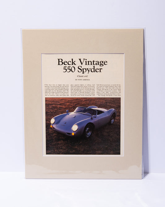 Beck Vintage 550 Spyder original vintage mated magazine article image