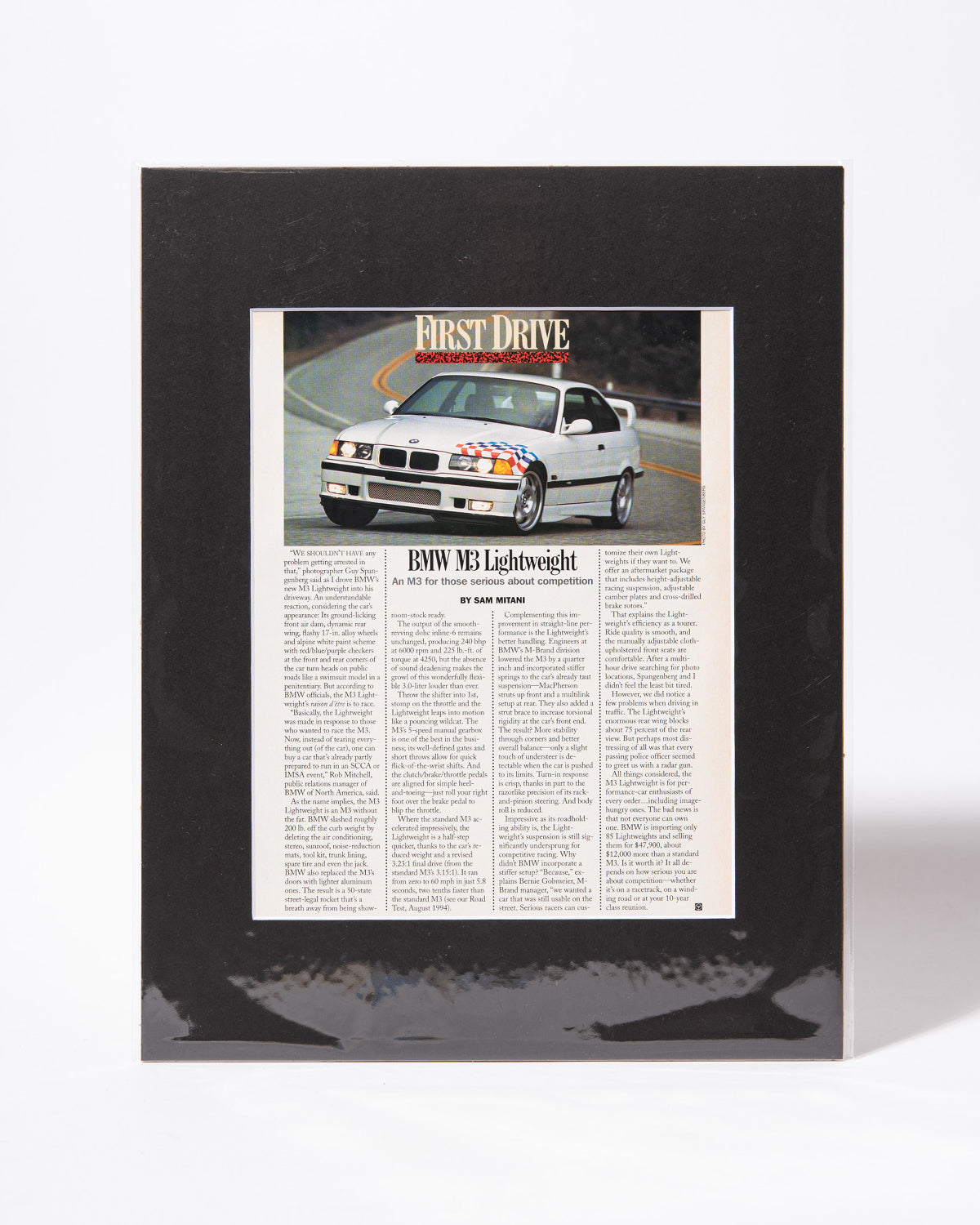 BMW E36 M3 Lightweight First Drive - original vintage mated article