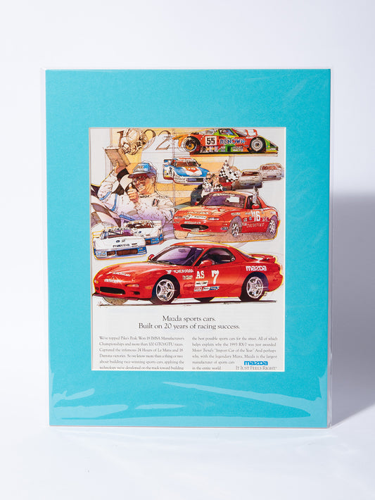 Mazda 20 years of racing success original vintage mated ad