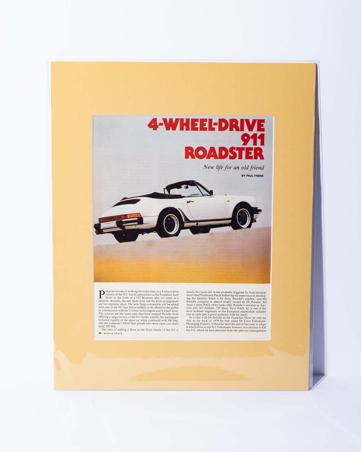 Porsche Carrera 4 Cabriolet vintage original Road & Track magazine article image