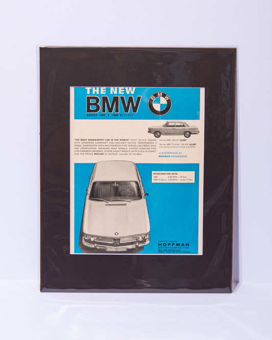 BMW 1800 "The most roadworthy car in the world!" original vintage mated ad