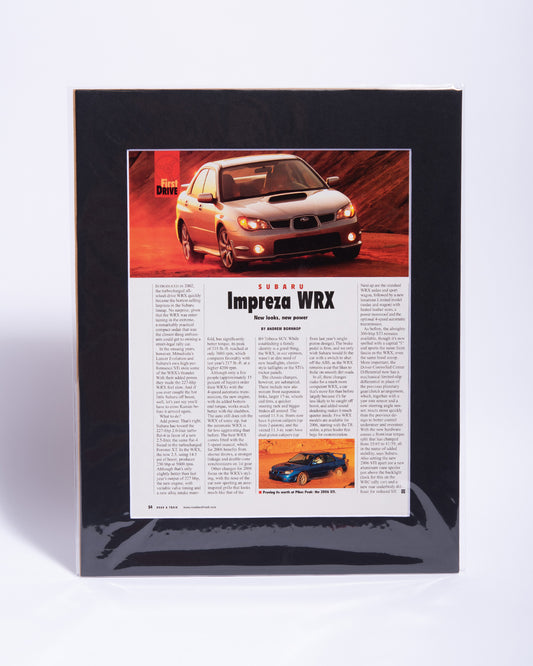 Subaru Impreza WRX - Road & Track First Drive- original vintage mated article page