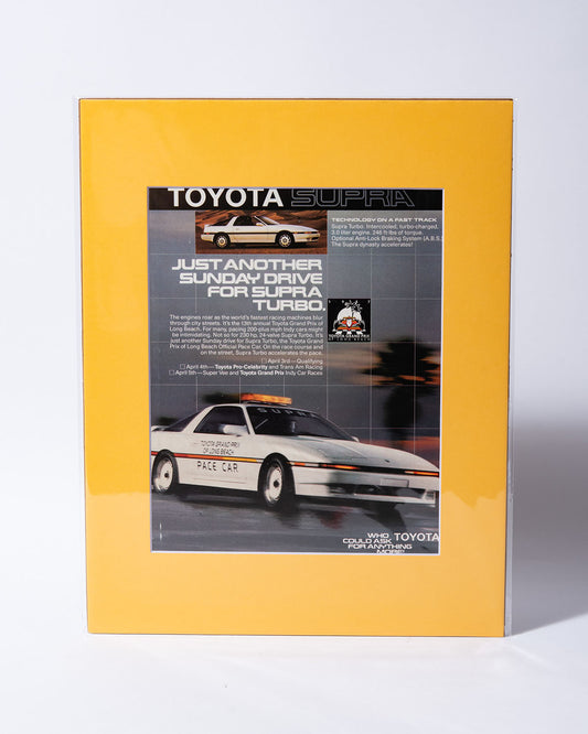 MK3 Toyota Supra Turbo Long Beach Grand Prix Pace Car "Just Another Sunday Drive" original vintage mated ad