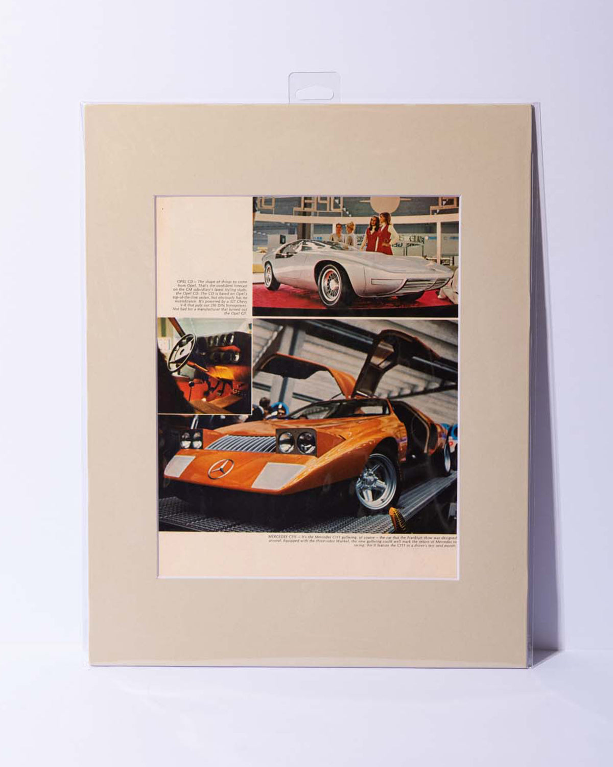 Mercedes Benz C111 Gullwing Original Mated Magazine Image Frankfurt show