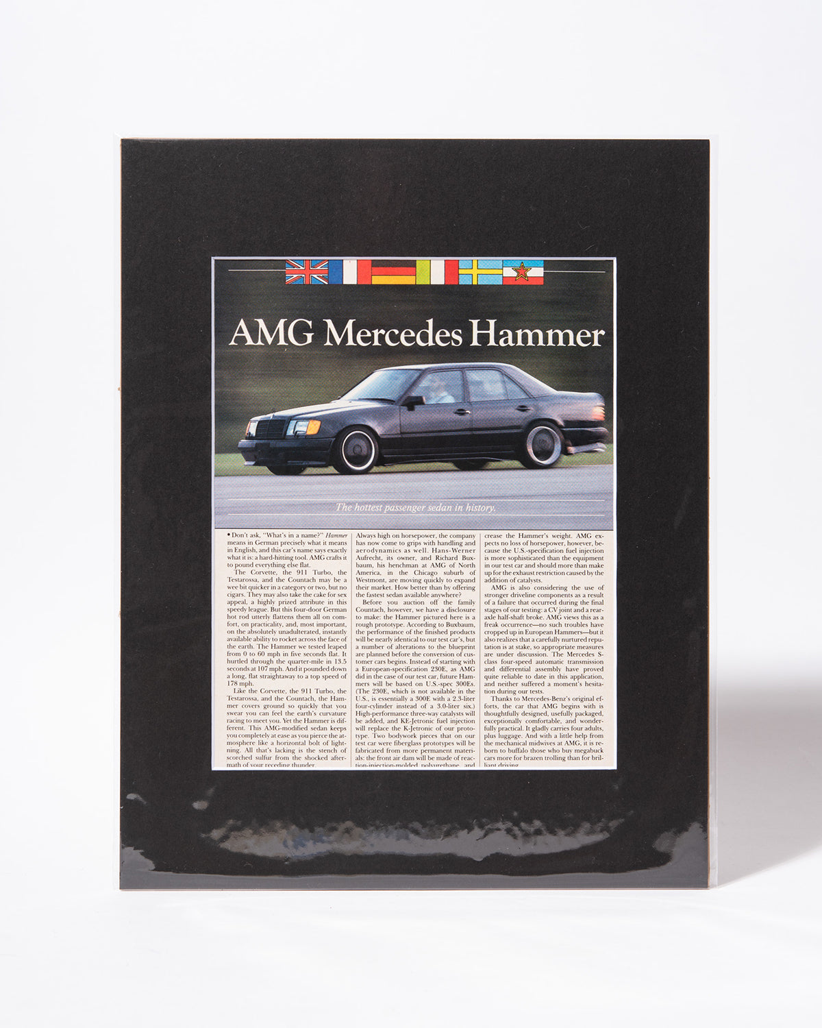 AMG Mercedes Benz 'Hammer' W124 - original vintage mated article page