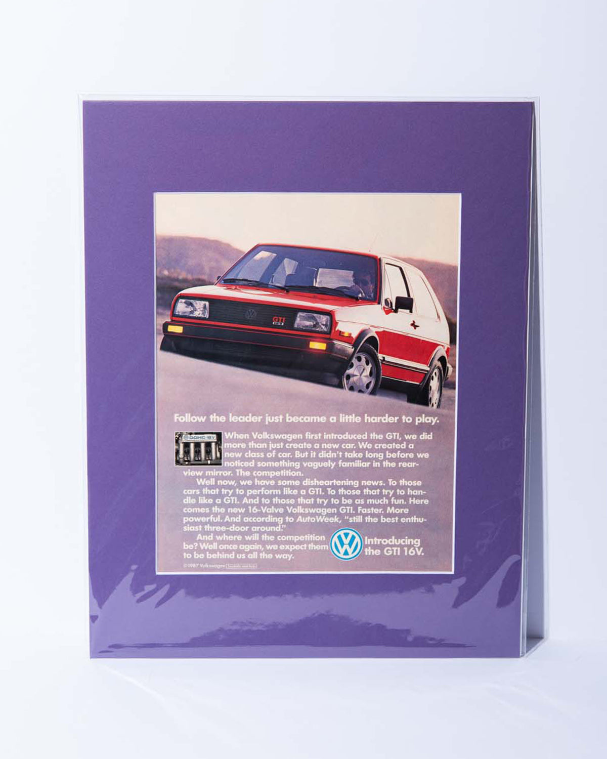 MK2 VW GTI 16V "Follow the leader..." original mated vintage magazine ad