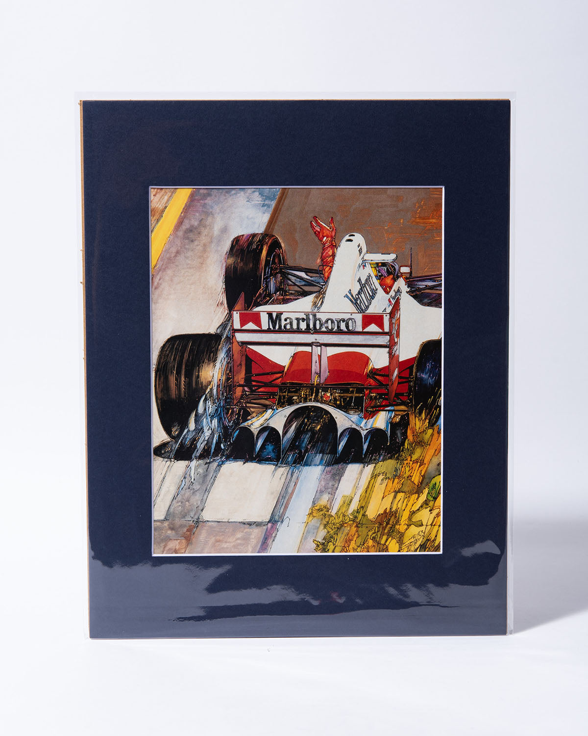 Ayrton Senna McLaren MP4/6 illustration - Road & Track vintage mated