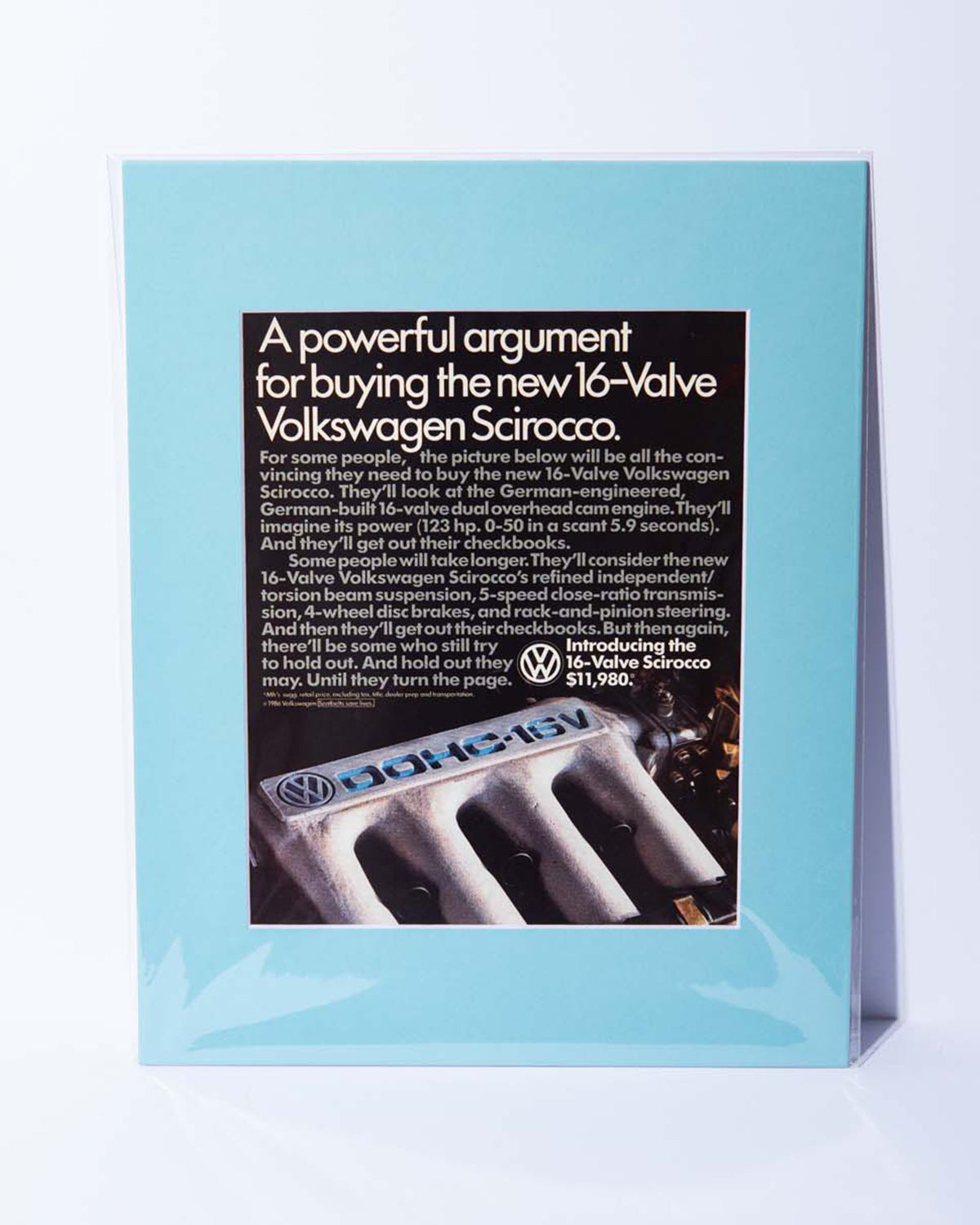 "A powerful argument..." 16V VW Scirocco original vintage mated magazine ad
