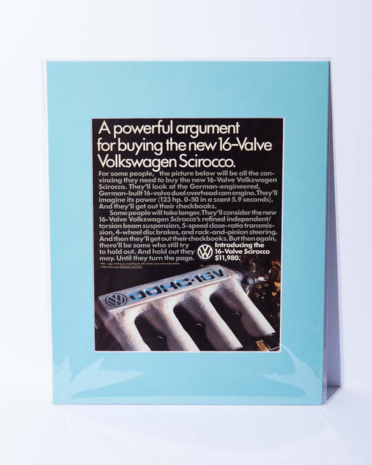 "A powerful argument..." 16V VW Scirocco original vintage mated magazine ad
