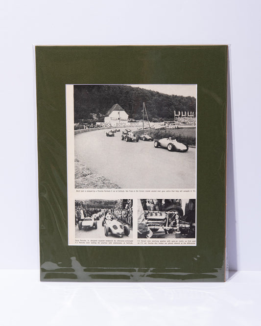 Porsche Formula 2 car original mated vintage S.C.I. article image collage