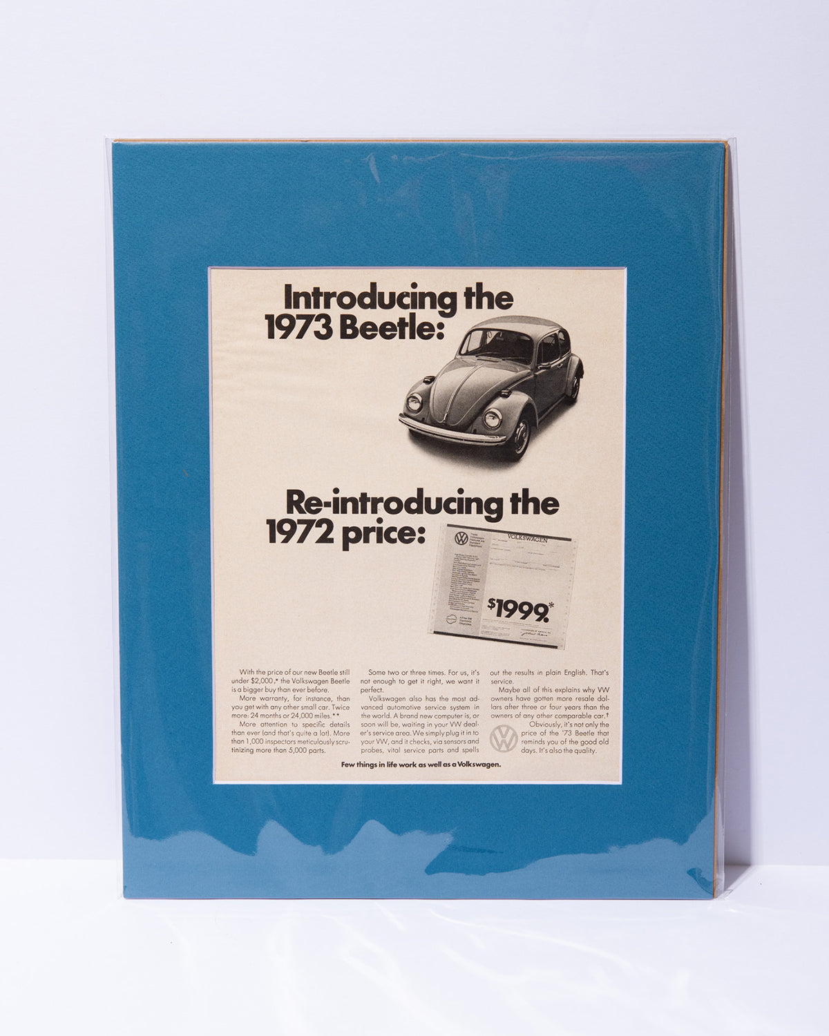 "Introducing the 1973 Beetle..." original vintage mated advertisement