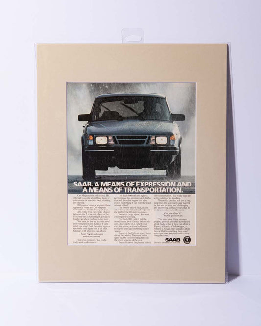 Saab 900  "A means of expression..." Original Mated Vintage Magazine ad