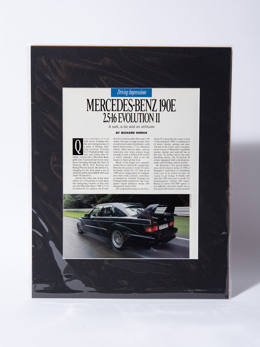 W201 Mercedes Benz 190E 2.5-16 Evolution II original vintage mated article page
