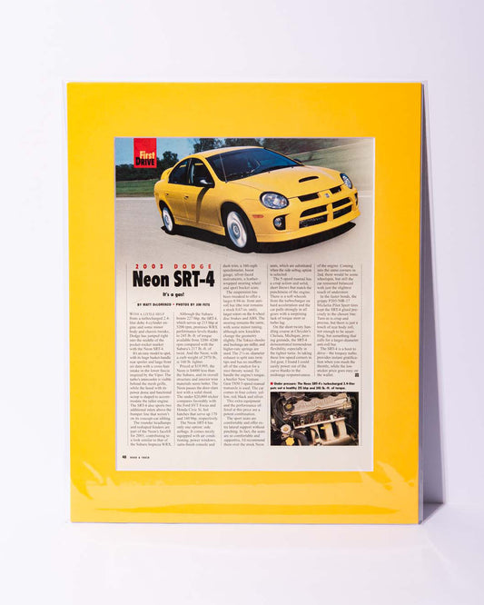2003 Dodge Neon SRT-4 "First Drive" original vintage mated magazine article
