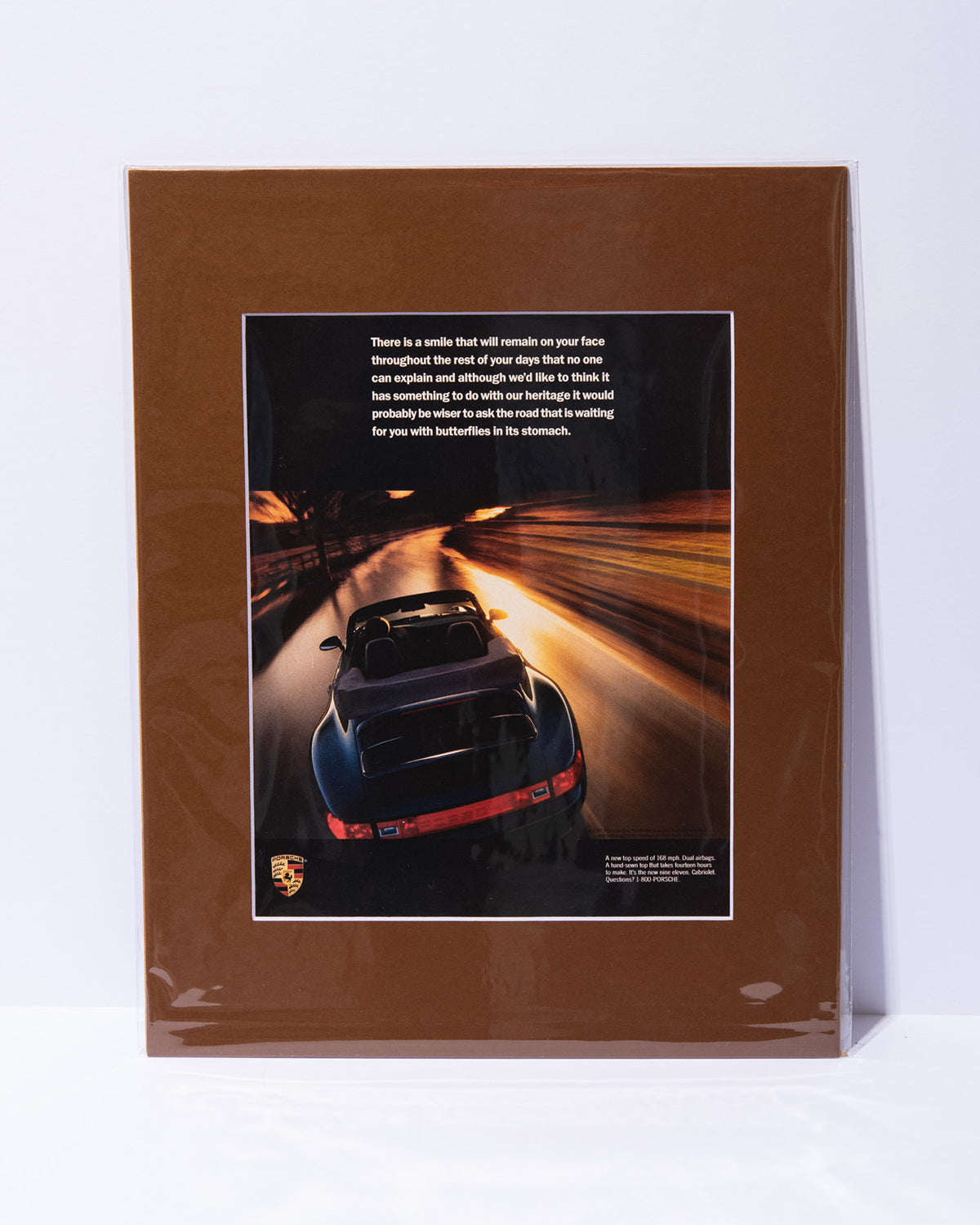 Porsche 911 993 Cabriolet "There is a smile..." original vintage mated advertisement