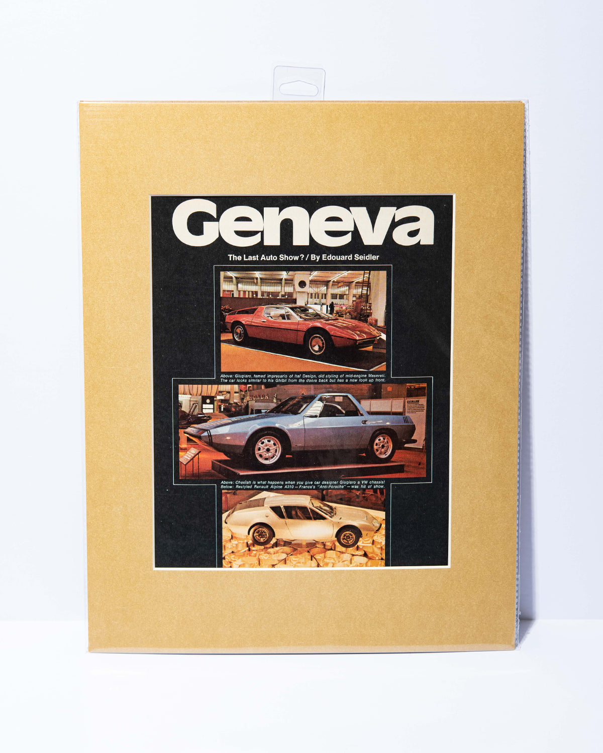 1971 Geneva Autoshow: Maserati Merak + Karman Cheetah + Renault Alpine A310 original vintage image