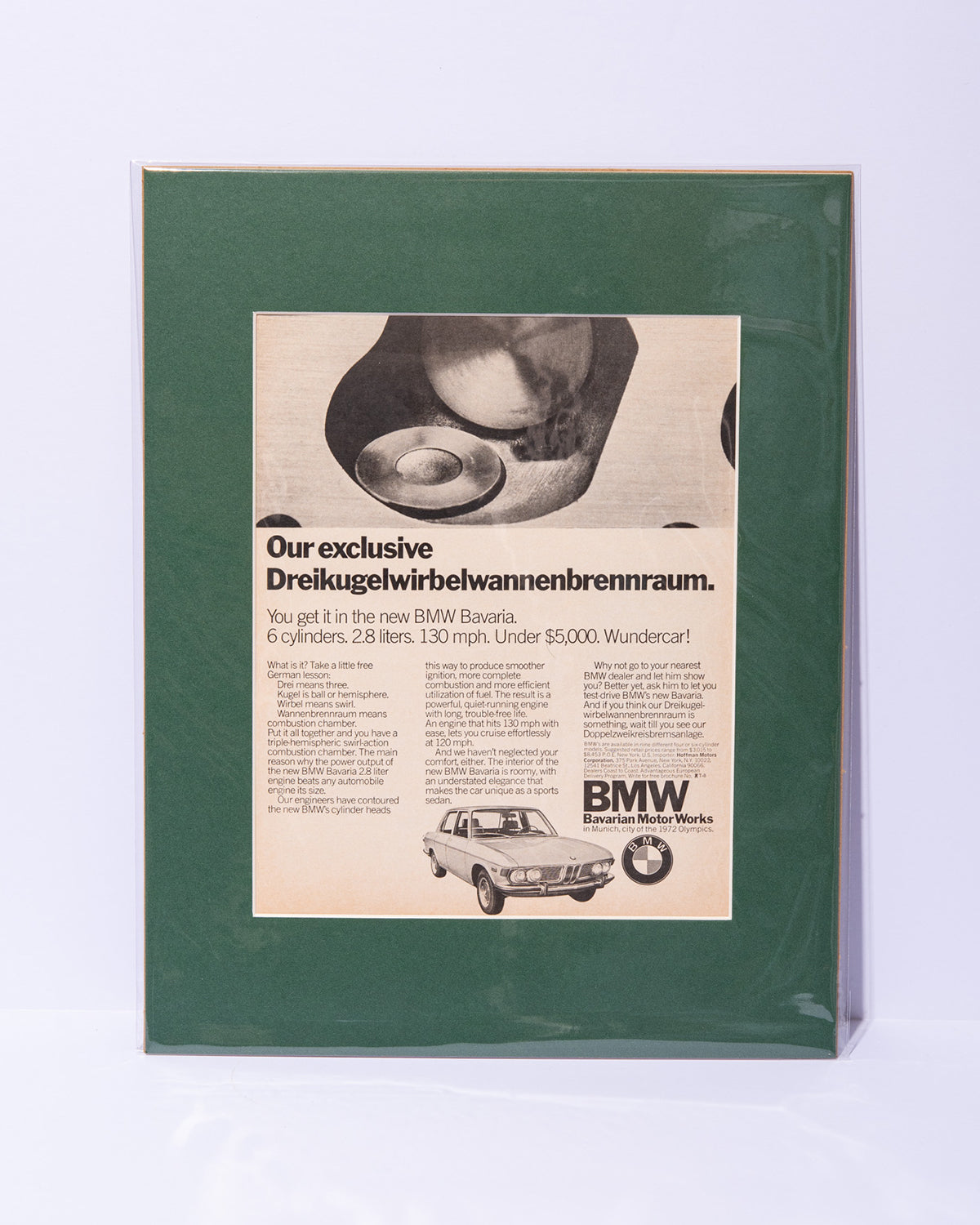 BMW Bavaria "Our Exclusive..." Original Vintage Mated Advertisement