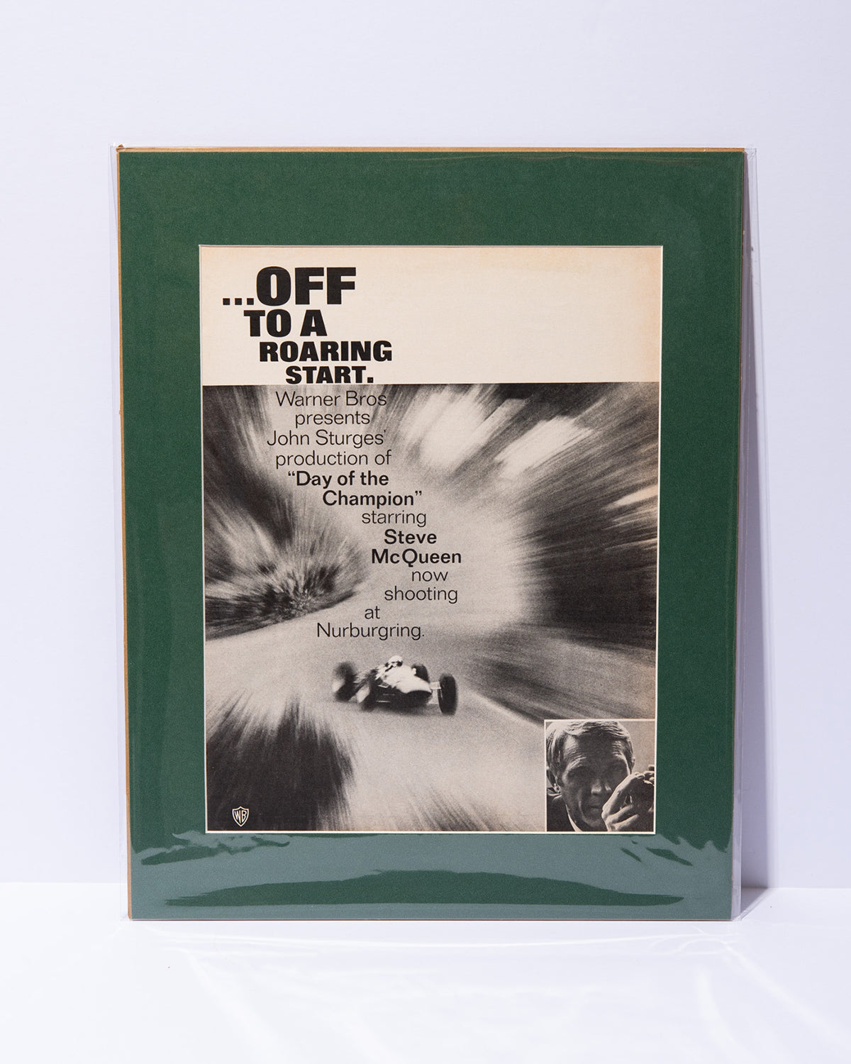 Steve McQueen "Day of the Champion" movie - original vintage mated advertisement