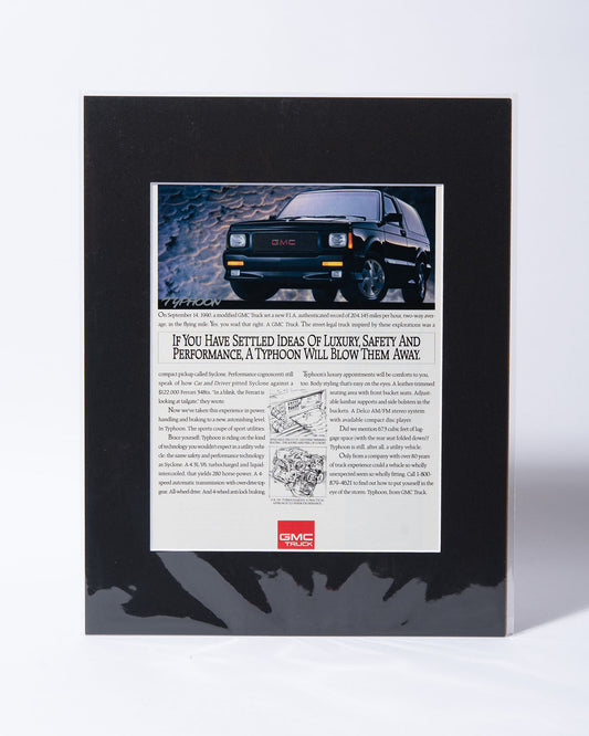 GMC Typhoon "If you have settled ideas..." original vintage mated ad