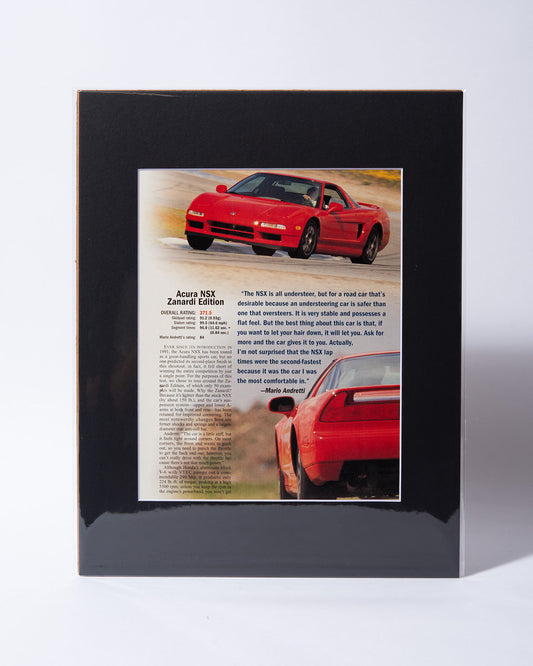 NA1 Acura NSX Zanardi Edition - original vintage mated Road & Track article